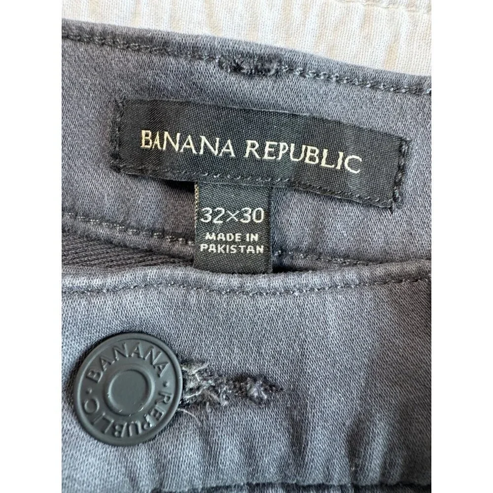 Banana Republic Mens Mid-Rise Casual Soft Pants 32WX30L Grey Stretchy - Picture 8 of 9